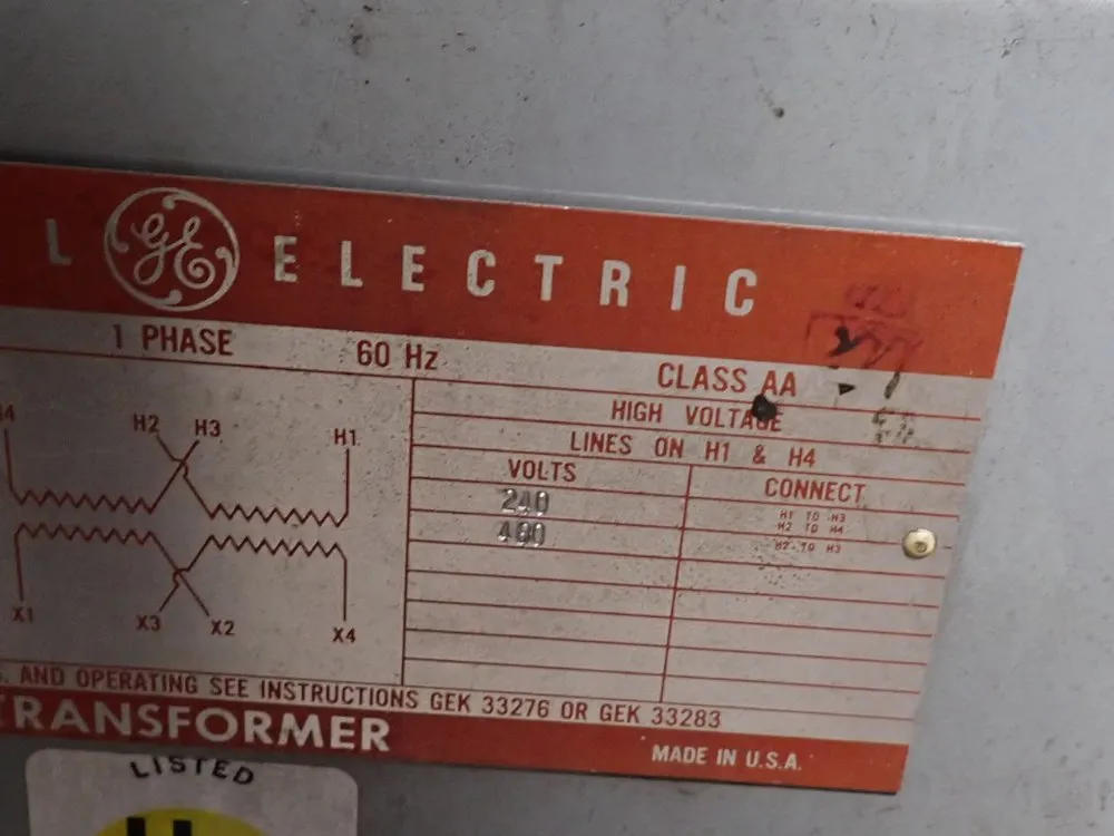 General Electric 37.5 Kva Transformer - 9t23b2662