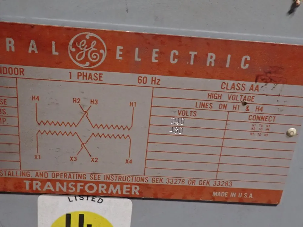 General Electric 37.5 Kva Transformer - 9t23b2662