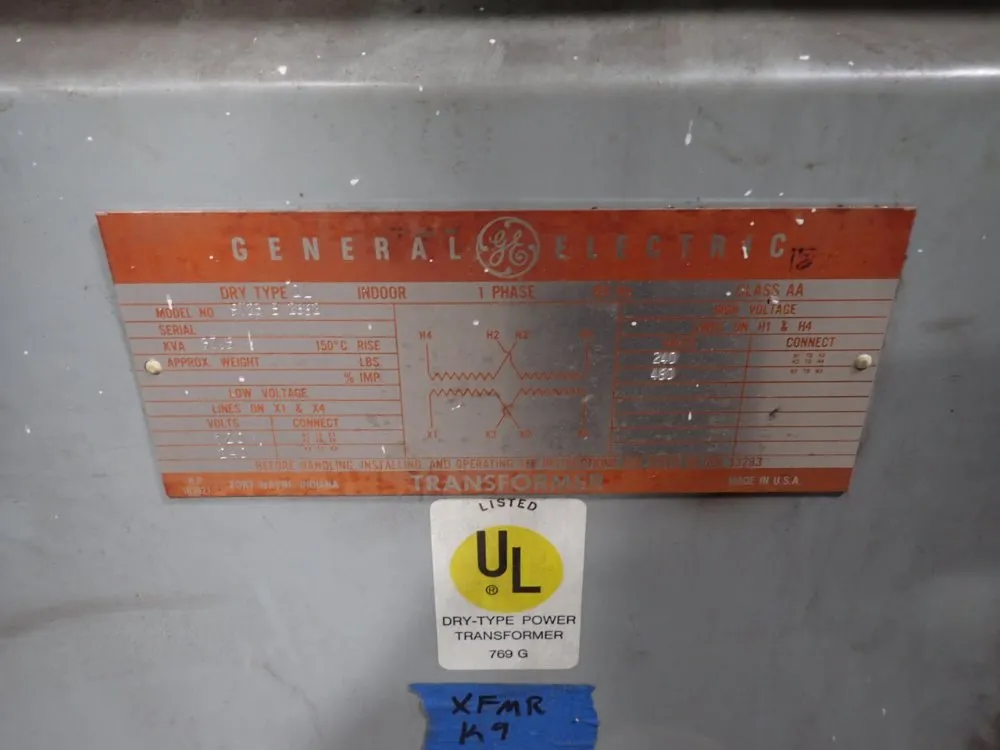 General Electric 37.5 Kva Transformer - 9t23b2662