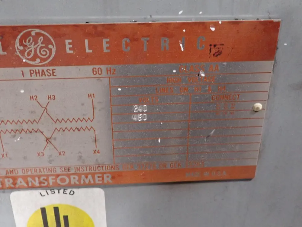 General Electric 37.5 Kva Transformer - 9t23b2662