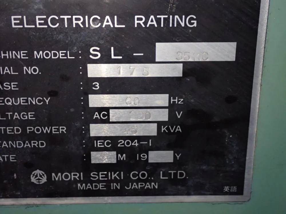 Mori Seiki Cnc Lathe - Sl-35mc