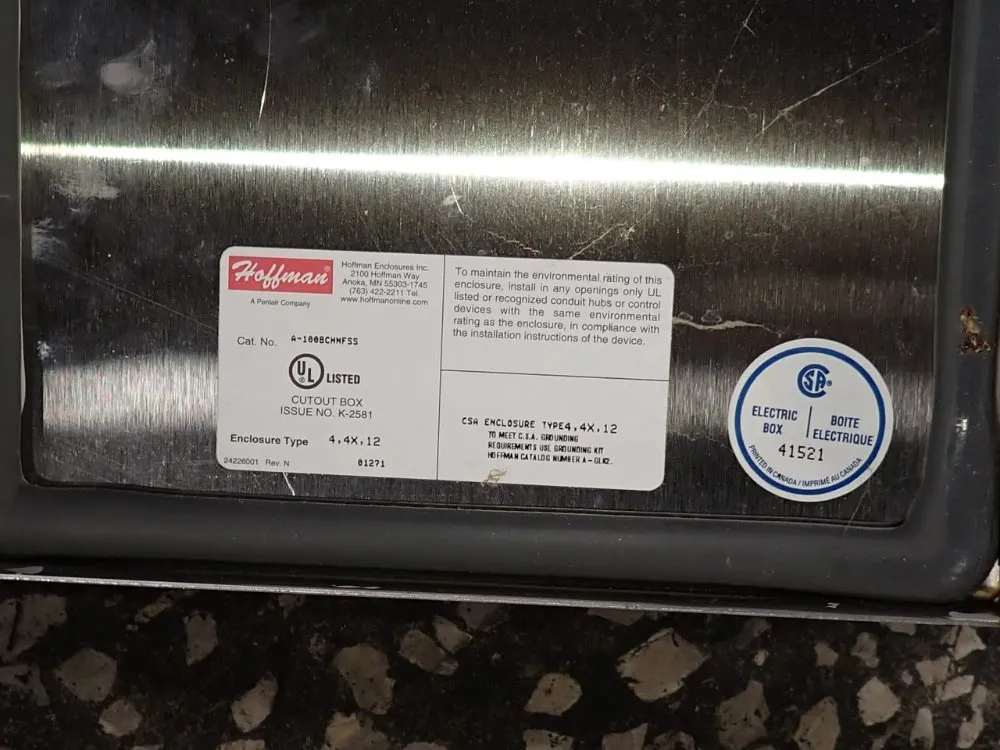 Hoffman Electrical Enclosure - A-100bchnfss