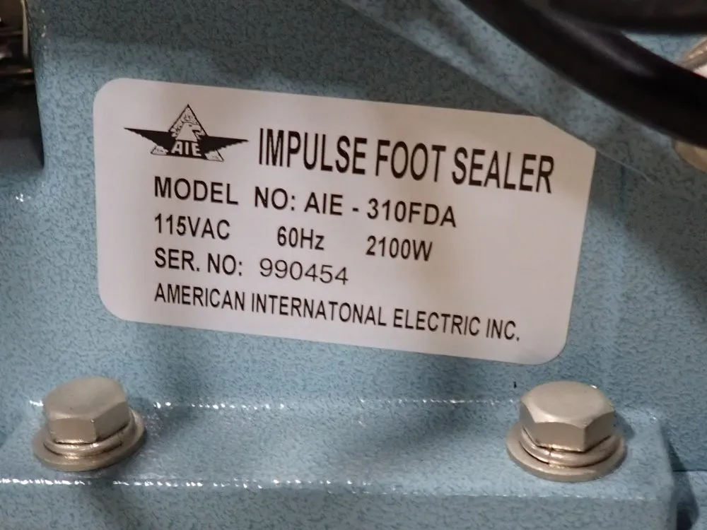 American International Electric Inc 12" Impulse Foot Sealer - Aie-310fda