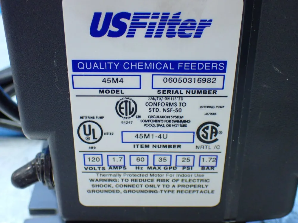 Us Filter 35gpd 25psi Stenner Metering Pump - 45m4