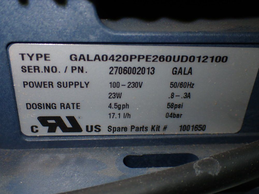 Prominent 4.5gph Metering Pump - Gala0420ppe260ud012100