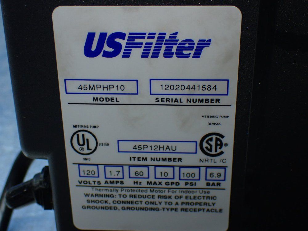 Us Filter 10gpd Metering Pump - 45p12hau