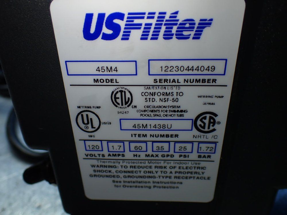 Us Filter 35gpd Metering Pump - 45m4