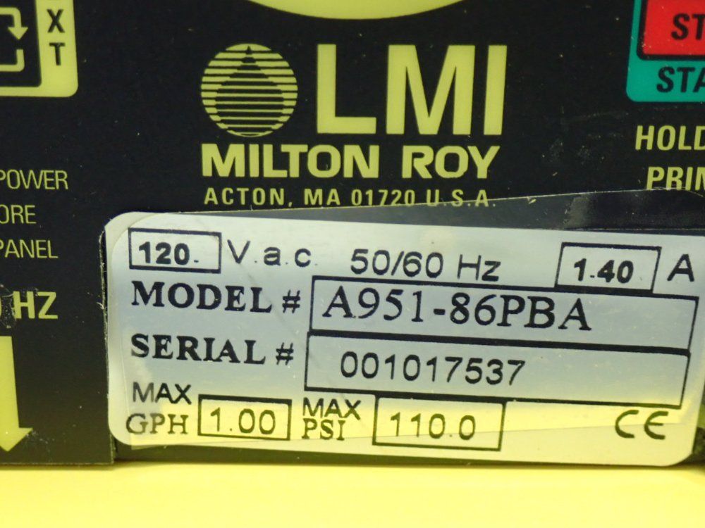 Lmi Milton Roy 1gph 110psi Metering Pump - A951-86bpa