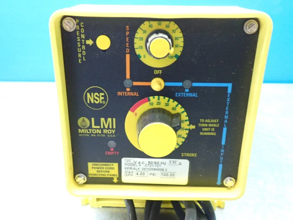 Lmi Milton Roy 4gph 100psi Metering Pump - C721-72t