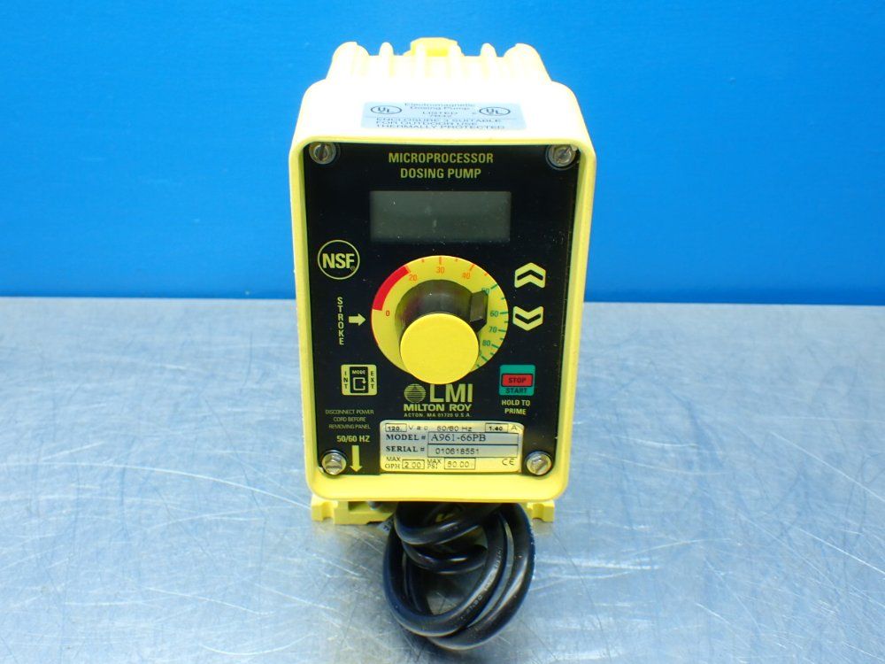Lmi Milton Roy 2gph 50psi Metering Pump - A961-66pb