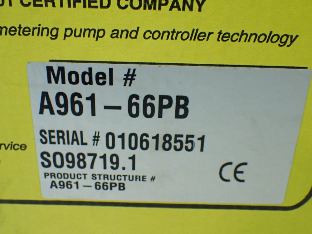 Lmi Milton Roy 2gph 50psi Metering Pump - A961-66pb