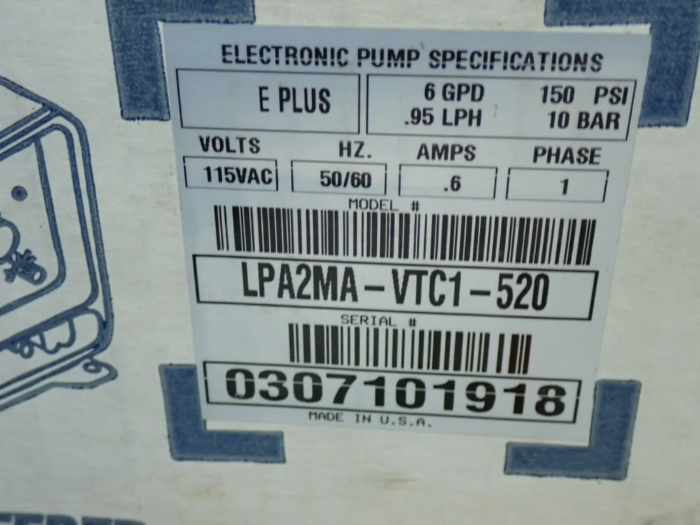 Pulsafeeder 6gpd 0.95lph Metering Pump - Lpa2ma-vtc1-520