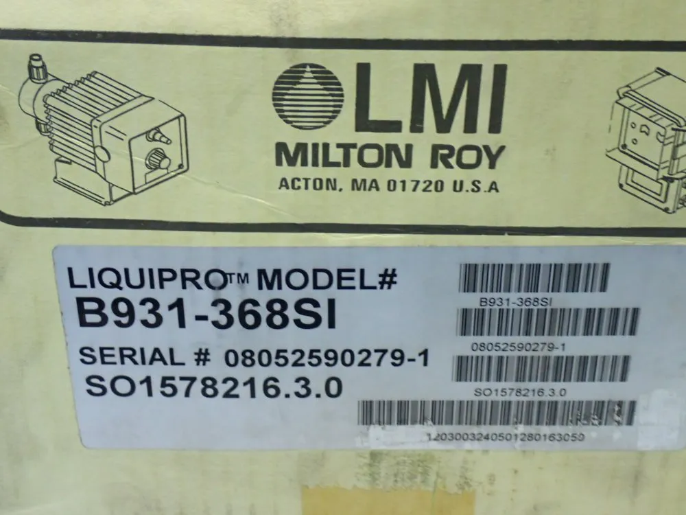 Lmi Milton Roy 4.5gph 50psi Metering Pump - B931-368si
