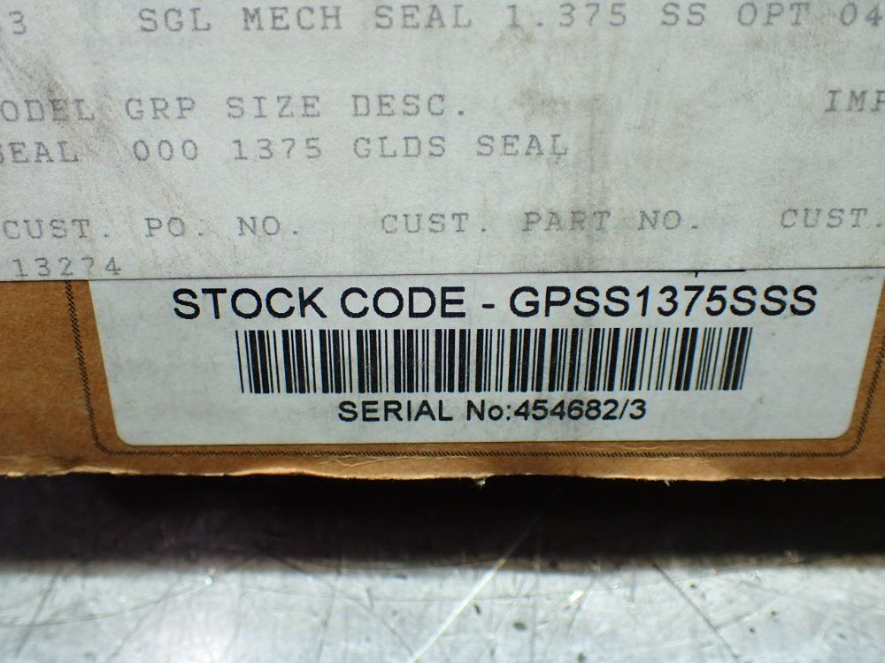 Goulds Single Cartridge Mechanical Seal - Gpss1375sss