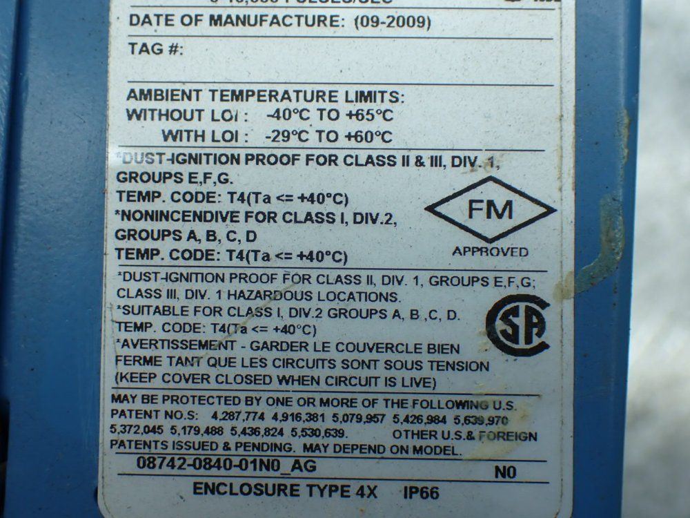 Rosemount 8712esr1a1n0m4 Magnetic Flow Meter Transmitter - 8712esr1a1n0m4