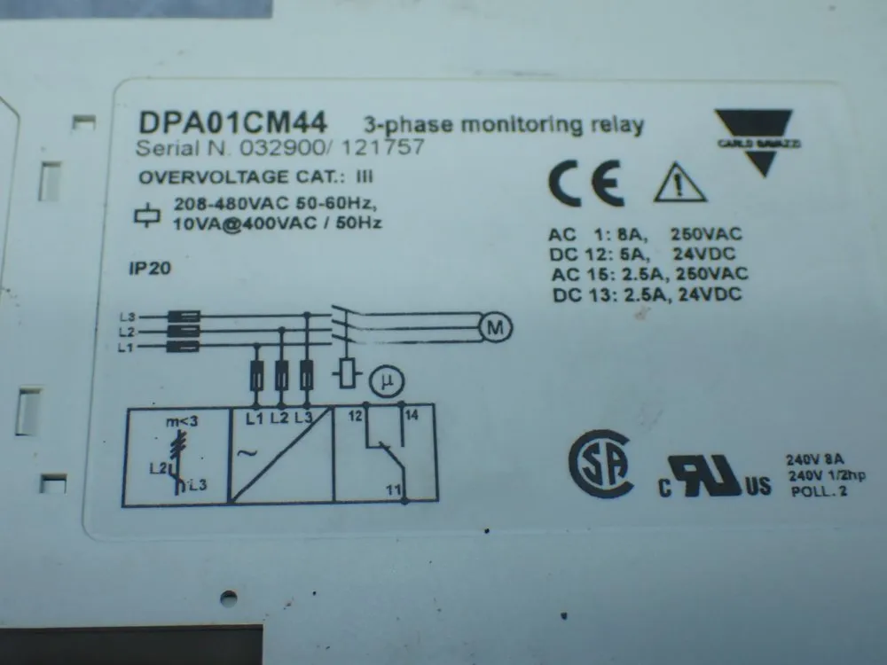 Carlo Gavazzi 3-phase Monitoring Relay. - Dpa01cm44
