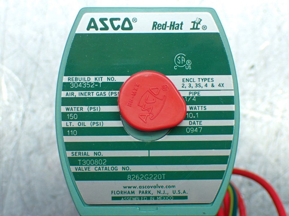 Asco 1/4"pipe Redhat Solenoid Valve - 8262g220t