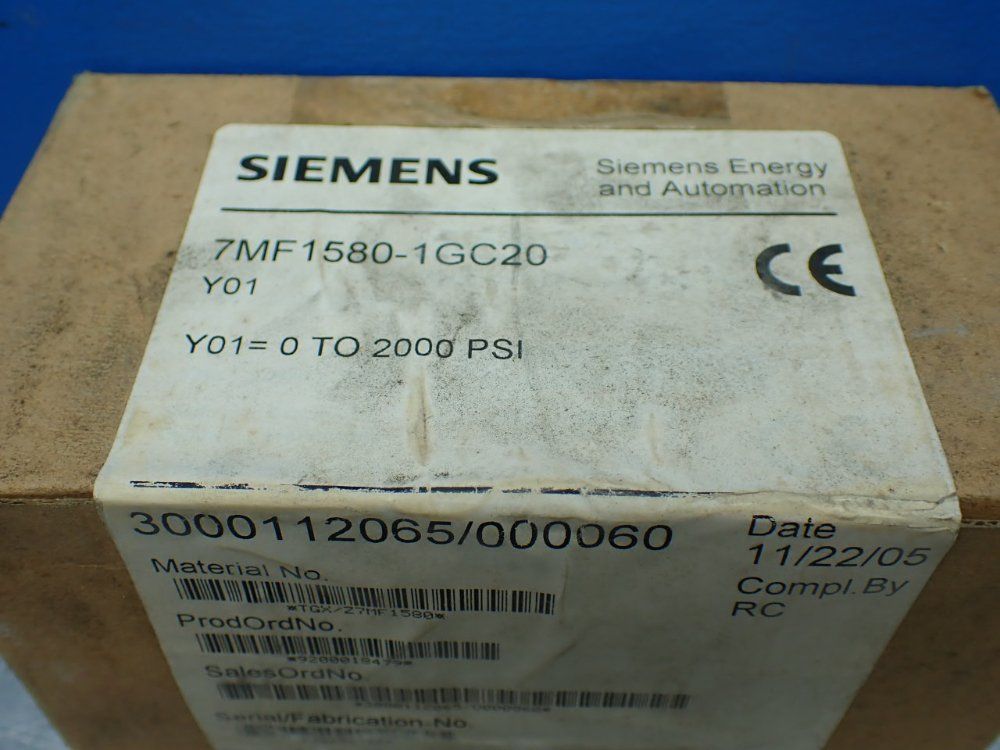 Siemens 0-2000psi Differential Pressure Transmitter. - 7mf1580-1gc20