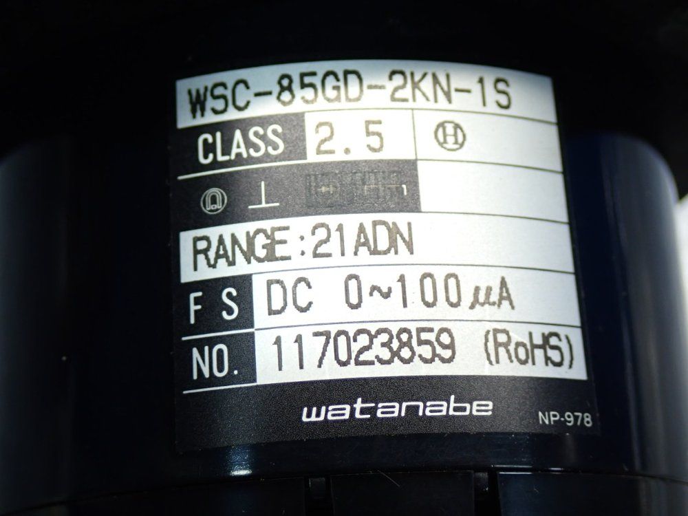 Watanabe Vaccum Panel Meter - Wsc-85gd-2kn-1s