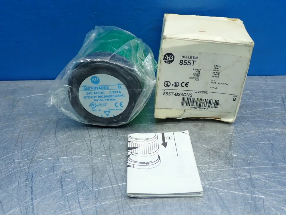 Allen Bradley 70 Mm 855t-series Steady Incandescent Stack Light - 855t-b24dn3
