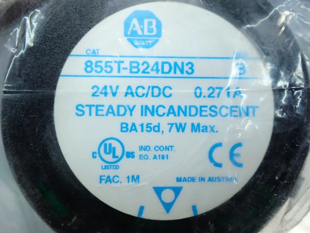 Allen Bradley 70 Mm 855t-series Steady Incandescent Stack Light - 855t-b24dn3