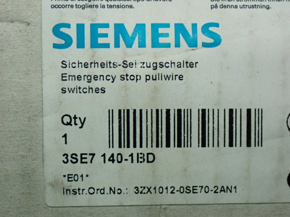 Siemens Emergency Stop Button - 3se7140-1bd