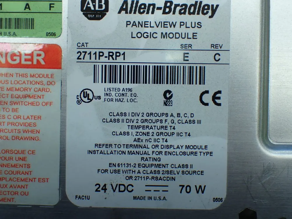 Allen-bradley Panelview Plus 700 Operator Panel - 2711p-b7c4d1