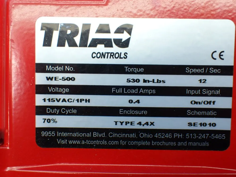Triac Controls 530 In-lbs Torque Electronic Valve Actuator - We-500