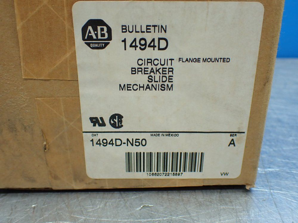 Allen-bradley Circuit Breaker Slide Mechanism, Flange Mounted - 1494d-n50