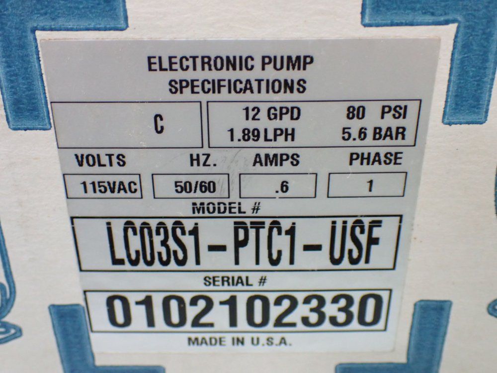Us Filter 12gpd 80psi Metering Pump - Lc03s1-ptc1-usf