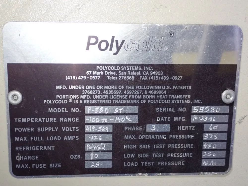 Polycold Systems Chiller - P-550 St