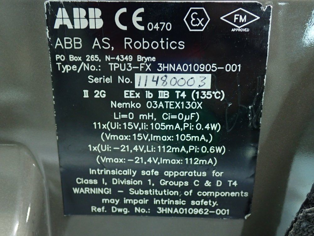 Abb Robot Teach Pendant Tpu3-fx - 3hna010905-001