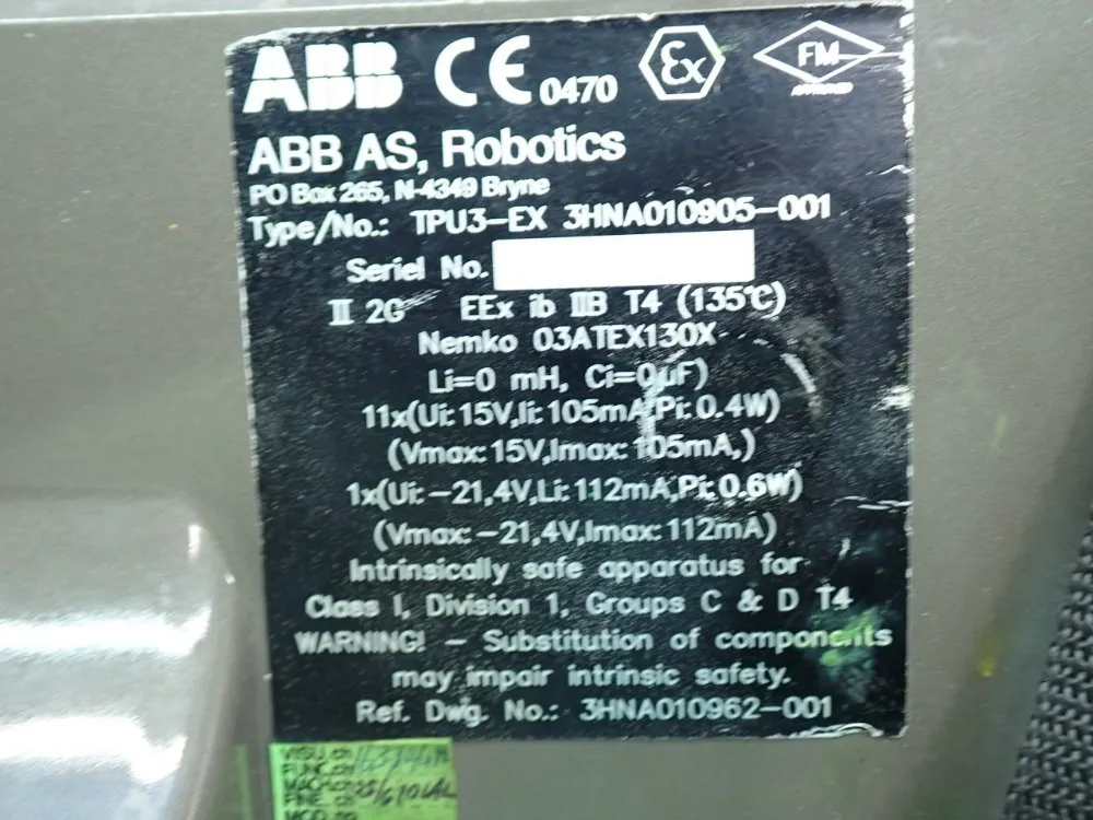 Abb Robot Teach Pendant Tpu3-fx Unit - 3hna010905-001