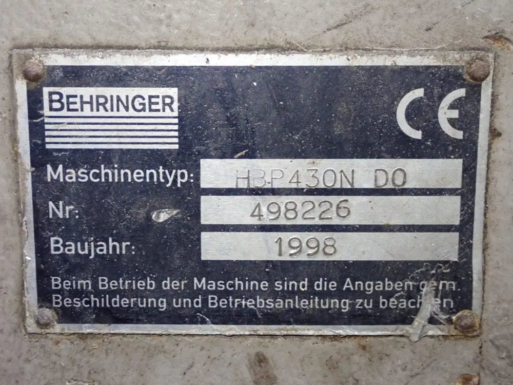 Behringer 18" X 23" Horizontal Band Saw - Hbp430n D0