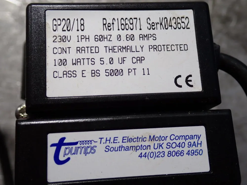 The Electric Motor Co 100 W Pump - Gp20/18