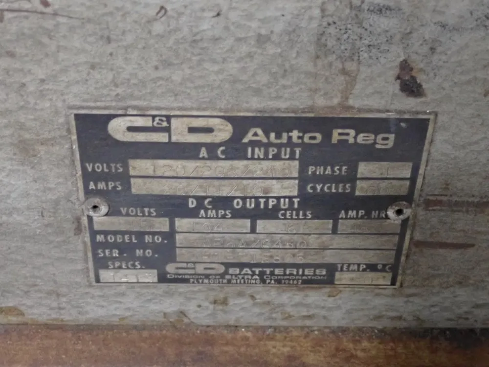 Arcon Equipment Inc 104 A Battery Charger - Ar6a/c450