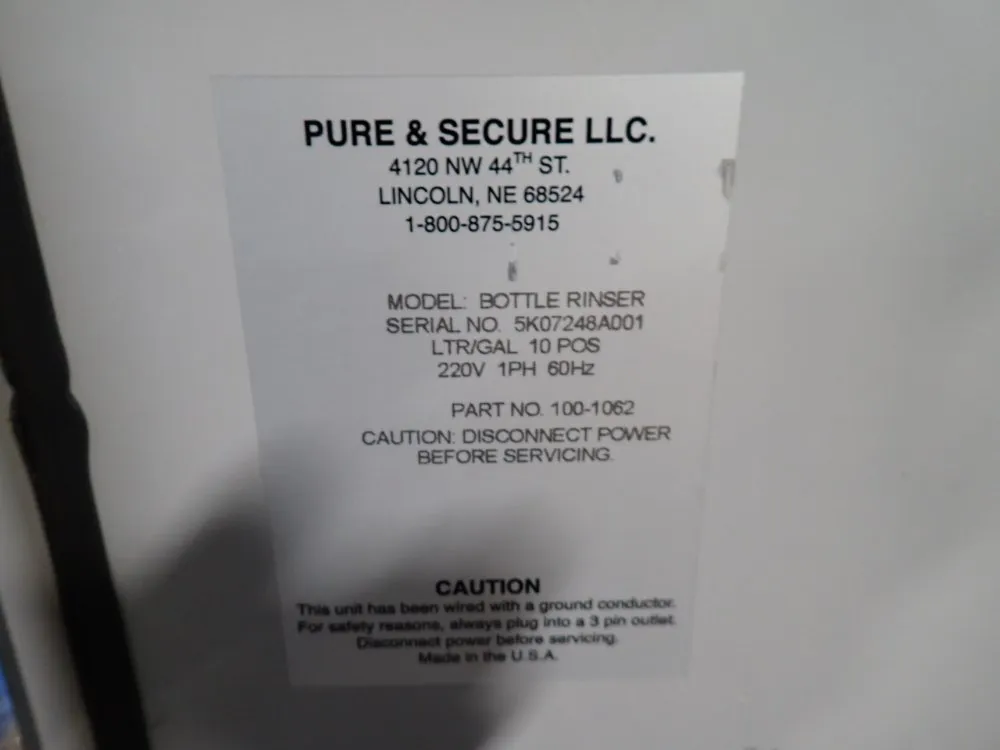 Clear Water Tech Ozone Generator And Bottle Rinser - Cd10/ad /bottle Rinser