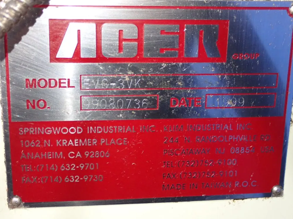 Acer 10" X 50" Vertical Mill - Fvs-3vk