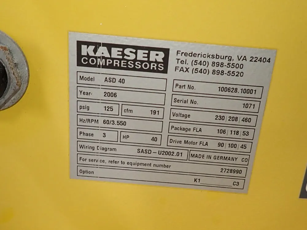 Kaeser Compressors 40 Hp Air Compressor - Asd40