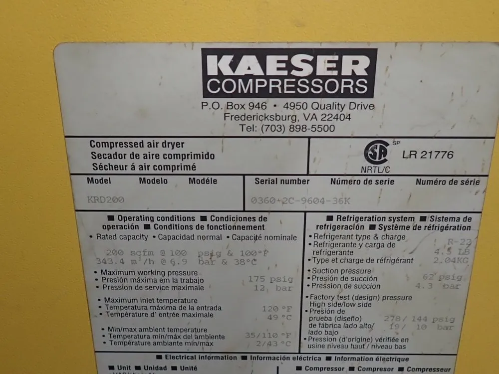Kaeser Compressors 1 Hp Air Compressor - Krd200