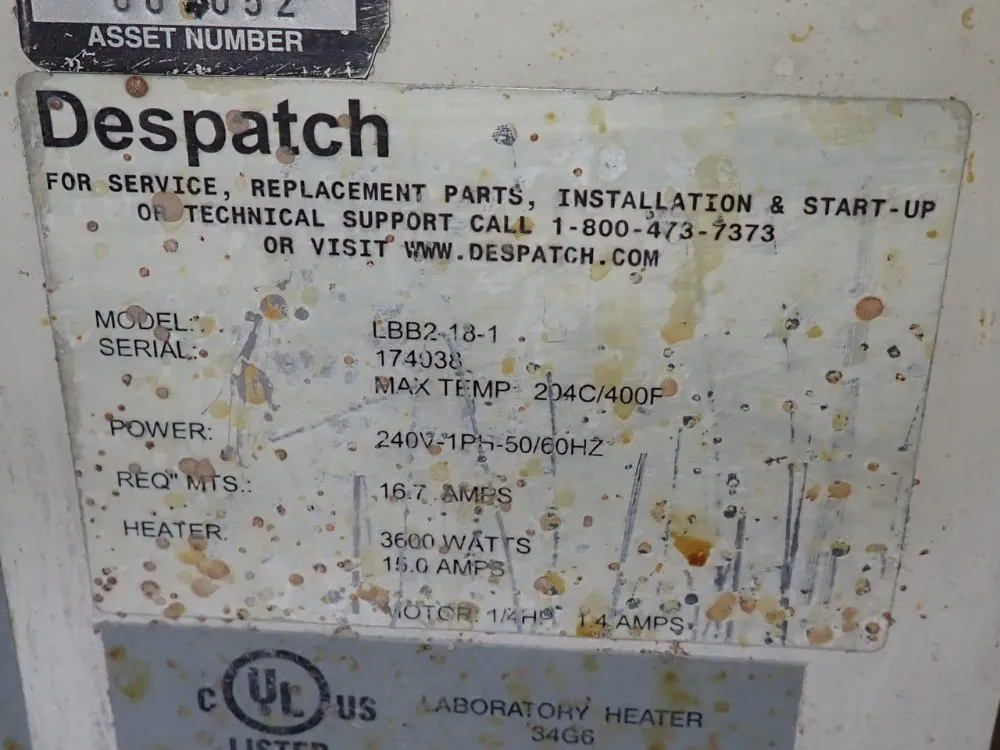 Despatch 400°f Benchtop Oven - Lbb2-18-1