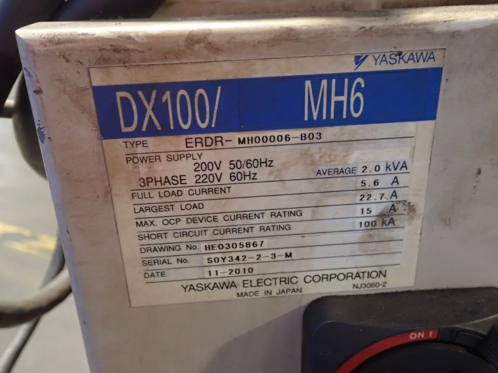 Motoman / Yaskawa Electric 2.0kva Robot - Mh6