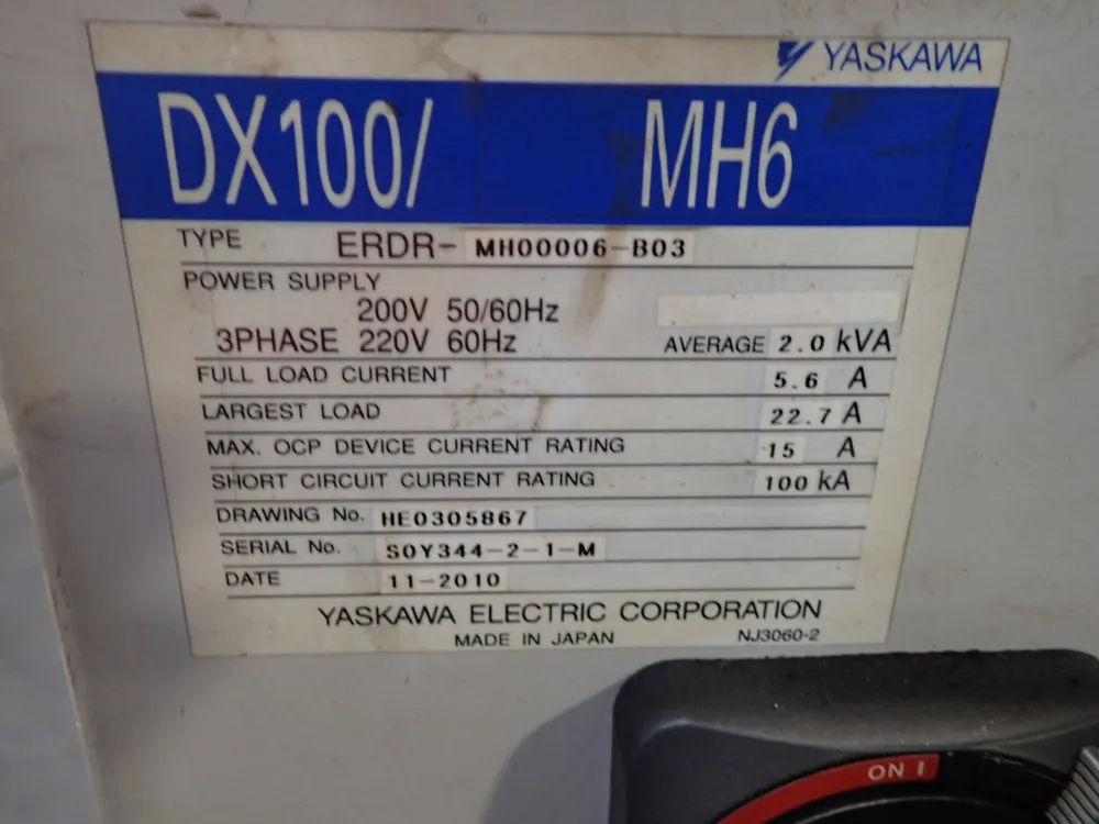 Motoman / Yaskawa Electric 2.0kva Robot - Mh6
