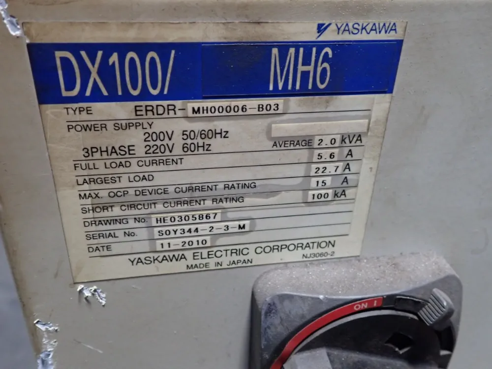 Motoman / Yaskawa Electric 2.0kva Robot - Mh6