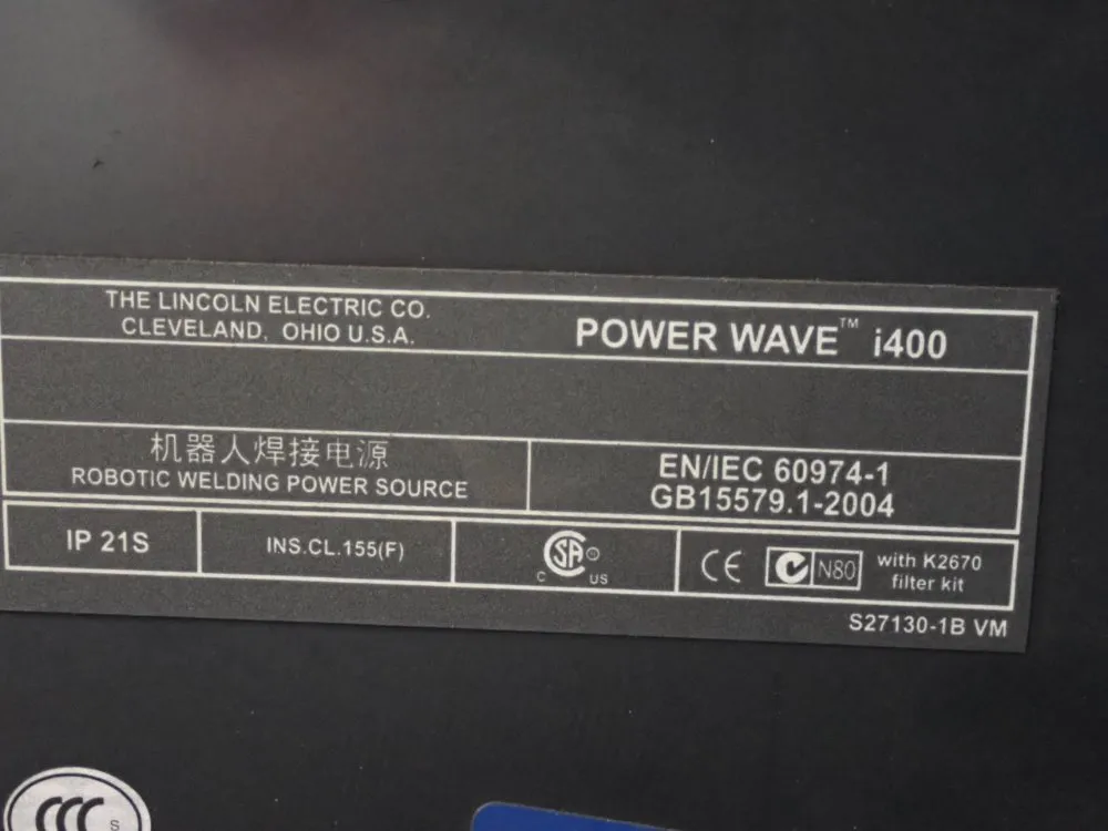 Lincoln 420 Amp Robotic Welding Power Supply - Power Wave I400