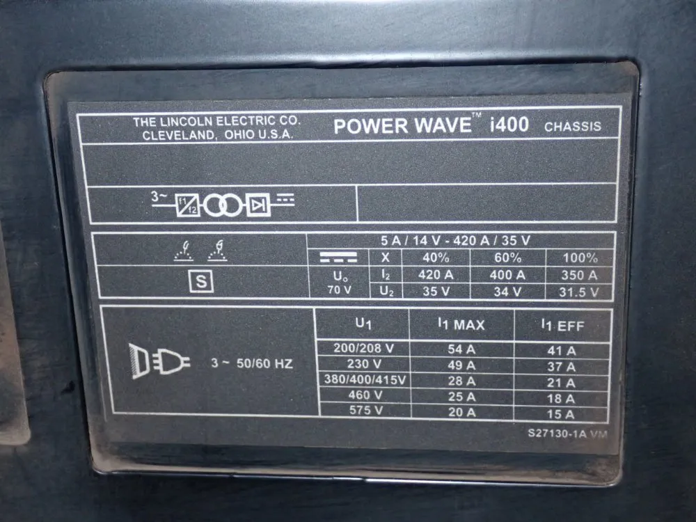 Lincoln 420 Amp Robotic Welding Power Supply - Power Wave I400