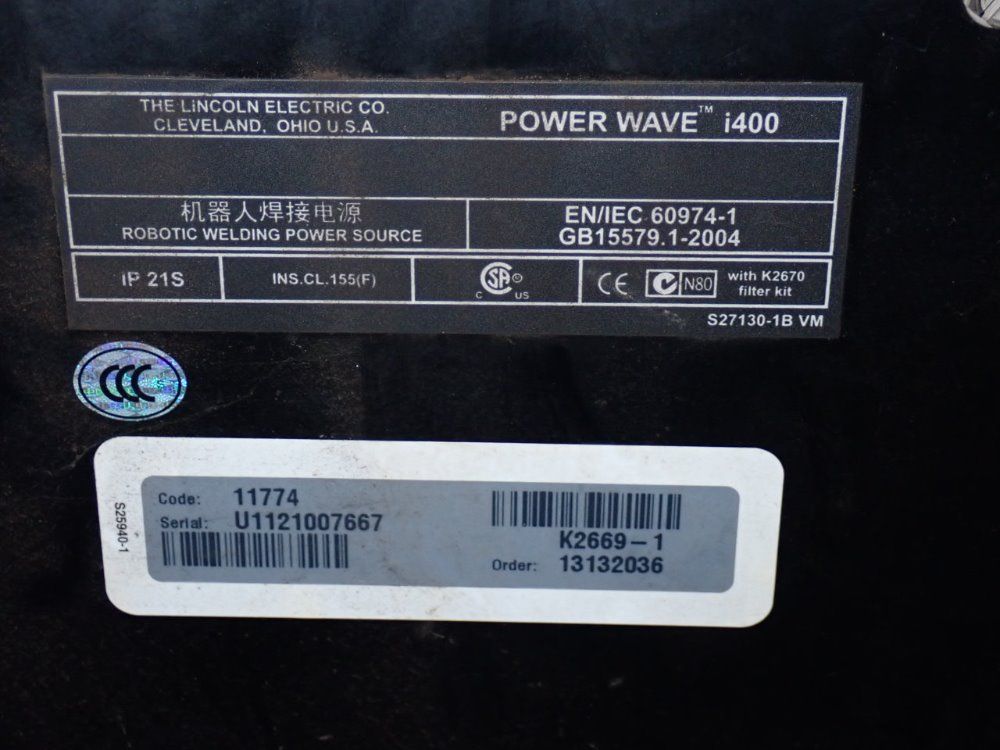 Lincoln 420 Amp Robotic Welding Power Supply - Power Wave I400
