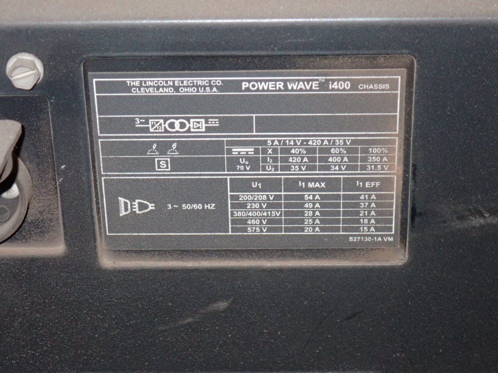 Lincoln 420 Amp Robotic Welding Power Supply - Power Wave I400