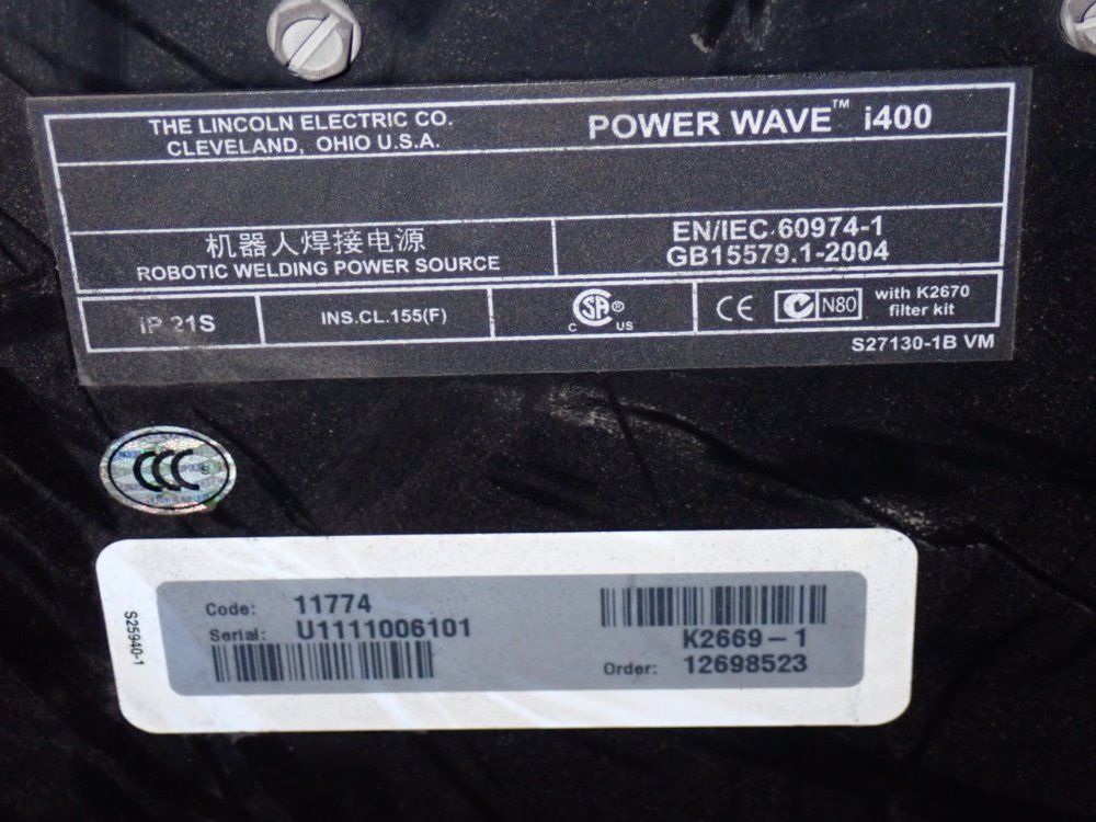 Lincoln 420 Amp Robotic Welding Power Supply - Power Wave I400