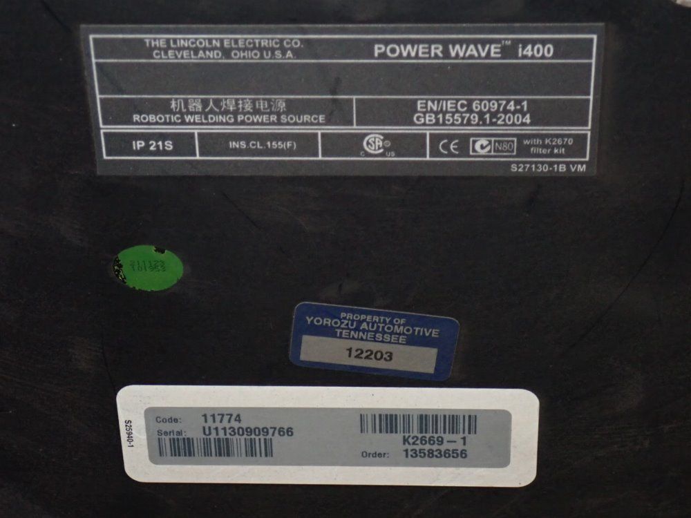 Lincoln 420 Amp Robotic Welding Power Supply - Power Wave I400